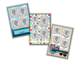 12"x24" 3 Landscape Apertures with Holiday Collages design