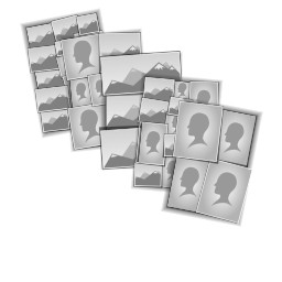 12"x24" 3 Landscape Apertures with Scattered Collages design