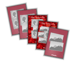 12"x24" 3 Landscape Apertures with Valentine's Day Collages design